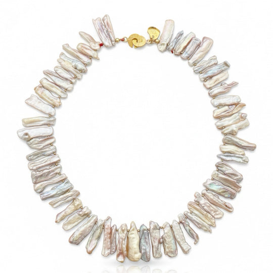 CALYPSA Necklace — Stick Baroque Pearls | Gold-Plated Silver